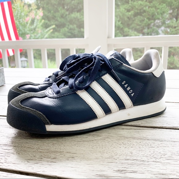 adidas samoa navy blue and white